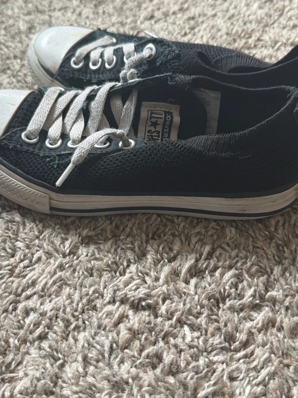 Converse Black Canvas Low Top Sneakers with White Details